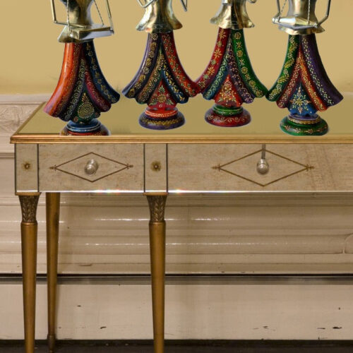 4 Handcrafted Metallic Golden Showpieces