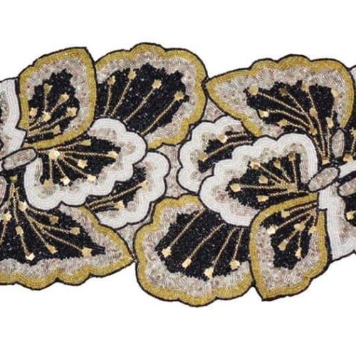 Black Glamorous Beaded Table Runners