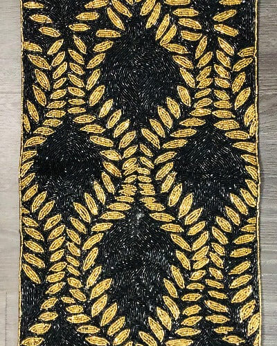 Black & Gold Glass Beads Table Runner