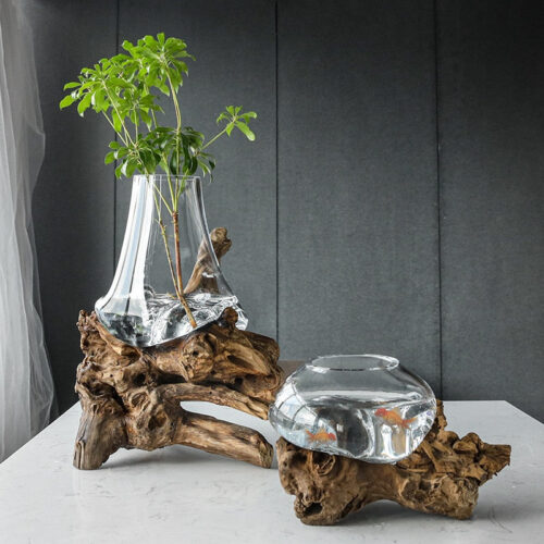 Exquisite Hydroponic Wooden Bonsai Vase