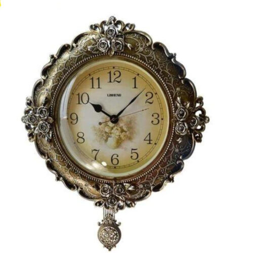 Golden Antique Pendulum Wall Clock