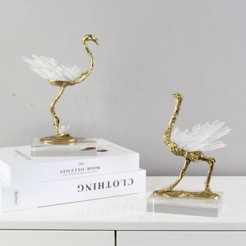 Golden Finish Beautiful Crystal Showpiece