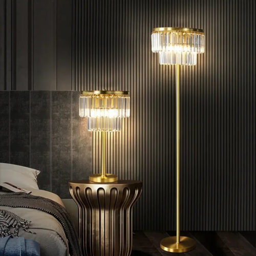 Golden Floor LED Lamp For Living Room